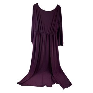 Jessica London Purple Batwing Sleeve Maxi Dress Witchy Gothic Slit Plus Size 18
